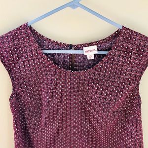 Like new pink & navy pattern work/career blouse